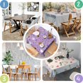 thumbnail image 4 of Purple Halloween Pattern Square Tablecloth,Waterproof Square Table Cover,Wipeable Spillproof Washable Table Cover for Home Kitchen Party Decor 42"X42"(107x107cm), 4 of 6