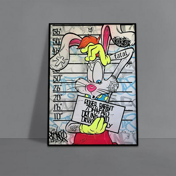 Disney Cartoon Character Graffiti Poster Mural Decoration Anime Figure Canvas Painting Tigger Mickey Mouse Donald Duck Wall Art60X80cm Unframed Gao Jinjia LED