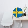 thumbnail image 4 of 9.84in Round Wall Clock Frameless No Glass Silent Non-Ticking Pvc Board Stand For Tabletop Or Wall Kitchen Living Room Office Bedroom Sweden Flag Swedish, 4 of 9