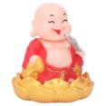 thumbnail image 1 of Solar Laughing Buddha Toy, Automatic Solar Buddha Statue Toy  for Home Red,Golden, 1 of 7