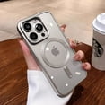 thumbnail image 1 of Matte Plating For Magsafe Magnetic Wireless Charge Case For iPhone 11 12 13 15 14 16 Pro Max Plus Soft Clear Shockproof Cover Silver For iPhone 12Pro Max, 1 of 6