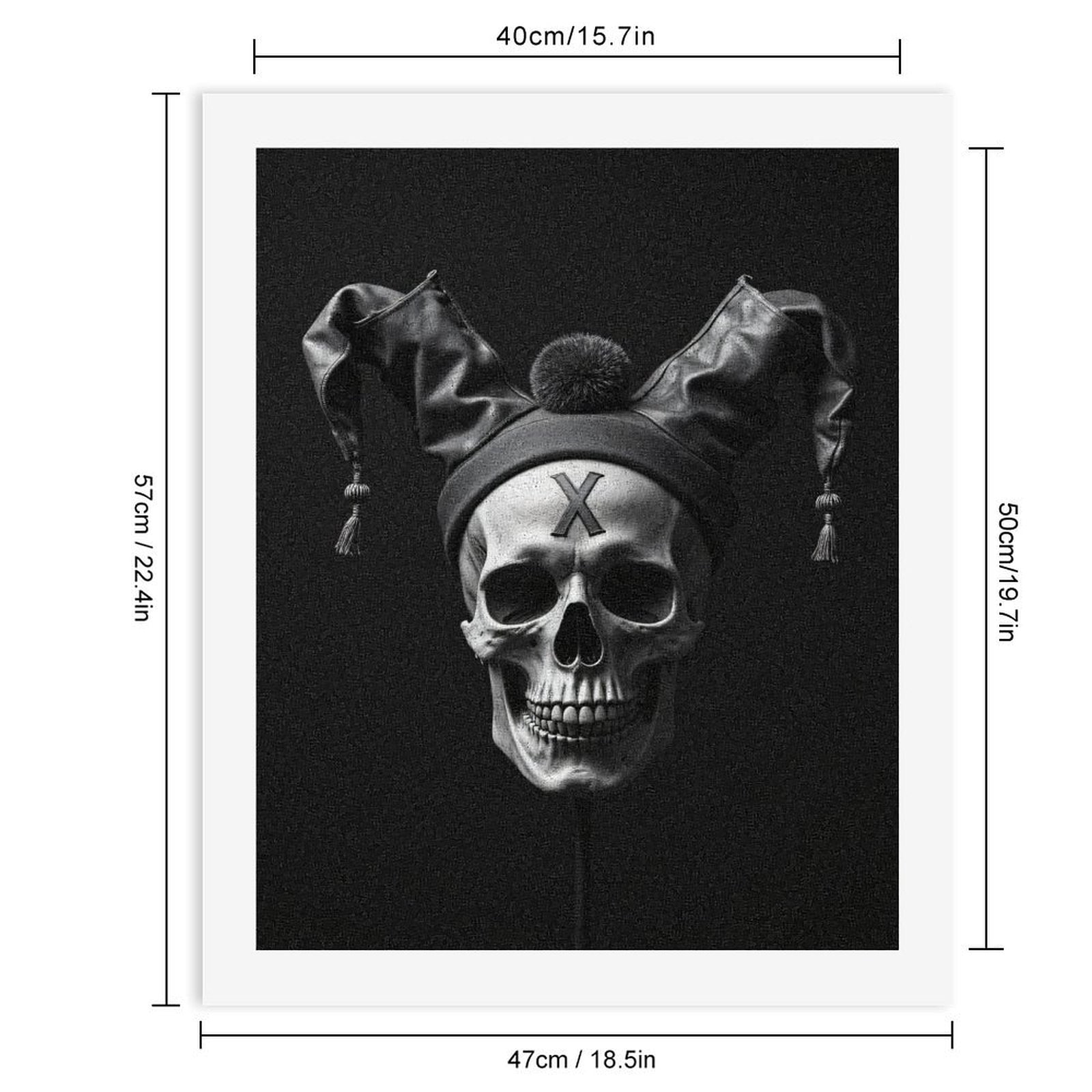 Paint By Numbers Kit for Adults Beginner - DIY Skull Jester Hat Gothic Art Canvas Painting Kits for Adults, Frameless Paint By Number for Adults for Home Wall Decor 16x20 Inch