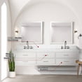 thumbnail image 3 of White Double Bath Vanity 84 in. Wide / Carrara Marble Surface, Faucet Included / Bathroom Upgrade, 3 of 5
