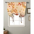 thumbnail image 2 of Fall Pumpkin Hedgehog Tie Up Curtains for Kitchen Bathroom Bedroom Windows 63 Inch Length, Thanksgiving Maple Leaf Orange Balloon Drape Curtains Shade Rod Pocket Drapery Curtain Panel, 46"x63", 2 of 7