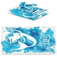 thumbnail image 2 of Magic Underwater Mermaid Silhouette Blue White Soft Decorative 3 Pieces Towels Set, 1 Bath Towel+1 Hand Towel+1 Washcloth, Multipurpose for Bathroom, Hotel, Gym, Spa and Kitchen, 2 of 5
