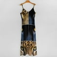 thumbnail image 5 of Wildcat Eyes Golden Gaze Fierce Beauty Sleeveless Dress Loose Women's Dress Dresses Luxury Evening Dresses, 5 of 9