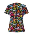 thumbnail image 5 of Wukai Underwater Diving Animals Casual V-Neck Graphic Tees for Women: Lightweight and Breathable Summer Tops with Stylish Design-Large, 5 of 8