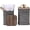 Square&galvanized, variant on Farmhouse Accent Side Table with Rustic Storage Ottoman, Galvanized Metal End Table with Wood Lid, Coffee or Cocktail Stool, Nesting Set of Two