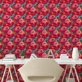 thumbnail image 2 of Ambesonne Floral Peel & Stick Wallpaper for Home, Peony Blossoms Bouquet Print, 13"x36", Dark Coral Turquoise, 2 of 5