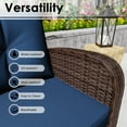thumbnail image 5 of Meetleisure 72"Wide 3-Seat Brown Wicker Outdoor Sofa, Couch Patio Sofa with Deep Seating and Thick Cushions, Dark Blue, 5 of 6