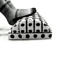 thumbnail image 5 of Geometric Foot Rest, Grunge Style Vertical Brushed Stripes and Polka Dots Designed in Row, Non-Slip Backing Ergonomic Memory Foam Leg Support for Office, White and Charcoal Grey, by Ambesonne, 5 of 5