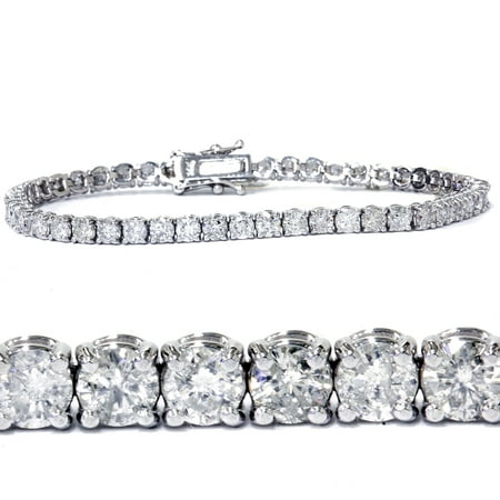6.25 Ct Diamond Tennis Bracelet 7" One Row Natural Round Diamonds 14K White Gold