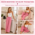 thumbnail image 6 of DAKIMOE Pajama Pants Women Palazzo Pants High Waisted Gingham Stripe Lounge Pants Wide Leg PJ Bottoms for Women Valentine's Day, 6 of 10