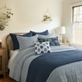 thumbnail image 3 of Levtex Home - Aditya Quilt Set - Full/Queen Quilt and Two Standard Shams - Medallion - Blue Navy and White - Quilt (88x92in.) and Shams (20x26in.) - Reversible - Cotton, 3 of 7