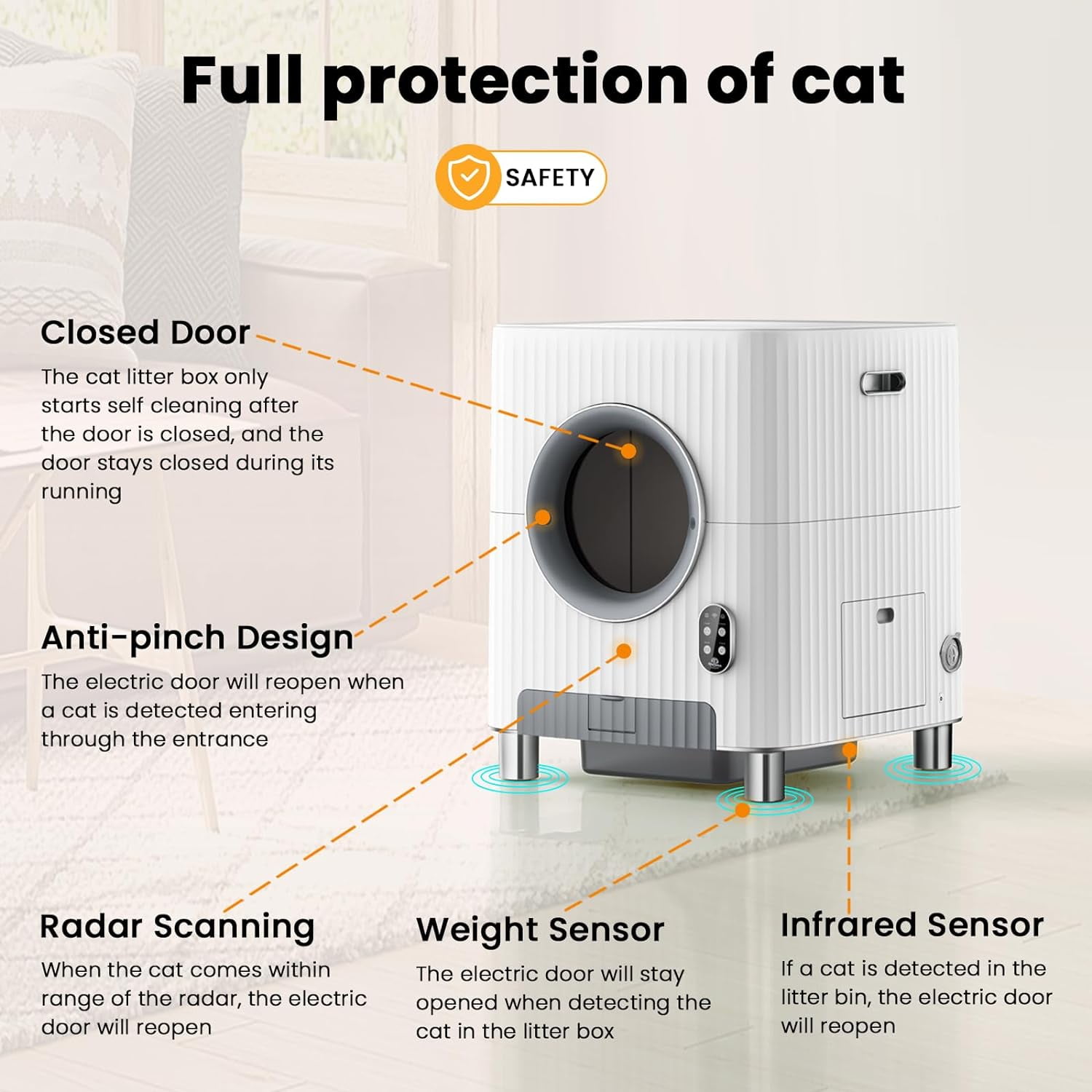 Lemulegu Self-Cleaning Cat Litter Box, Automatic Cat Litter Box with APP Control