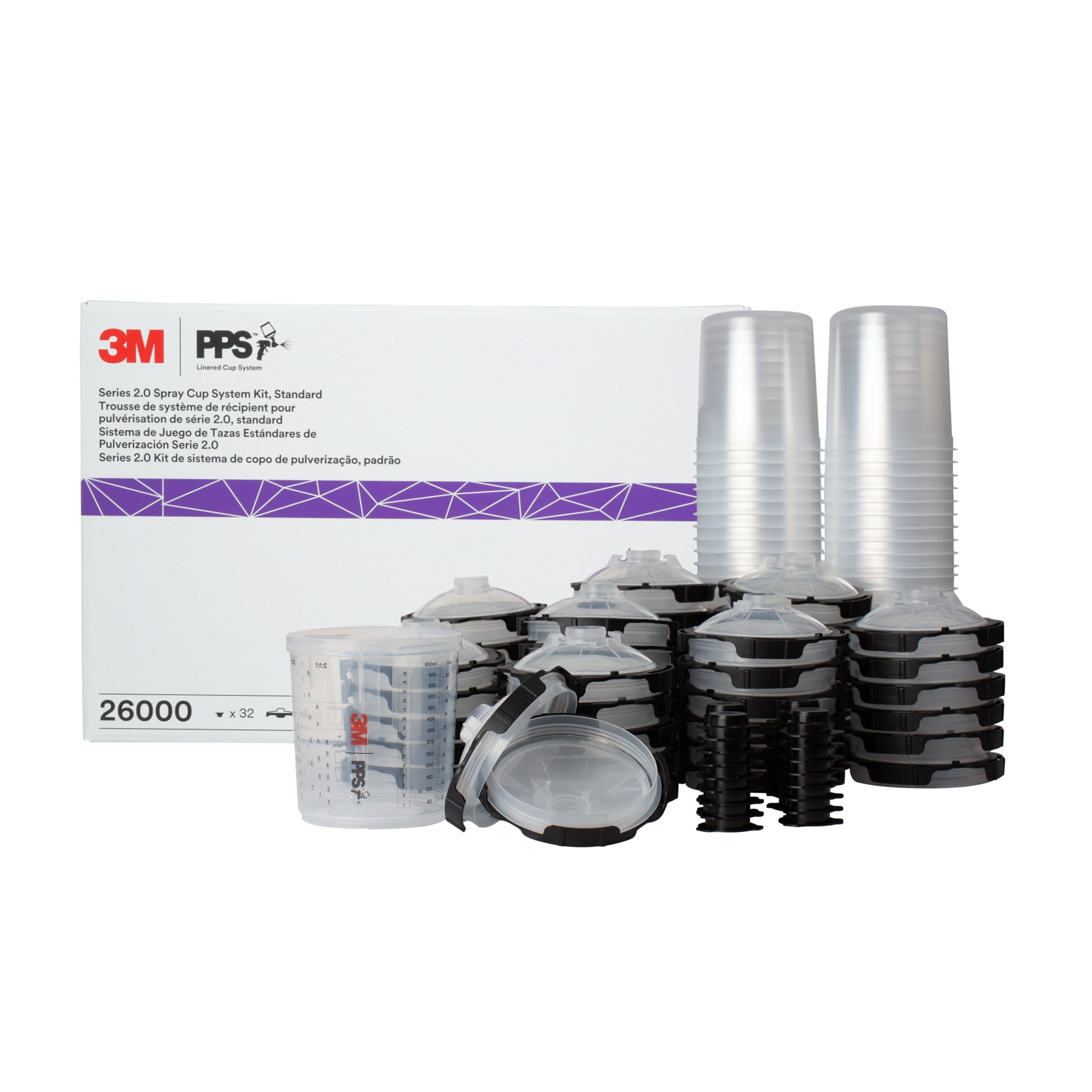 3M 26000 PPS Series 2.0 Spray Cup System Kit Standard 22 fl oz 200 Micron Filter 