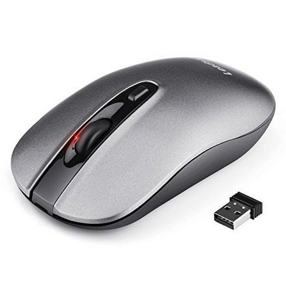 LeadsaiL Rechargeable Wireless Computer Mouse, 2.4G Portable Slim Cordless Mouse Less Noise for Laptop Optical Mouse with 5 Adjustable DPI Levels USB Mouse for Laptop, Deskbtop, MacBook