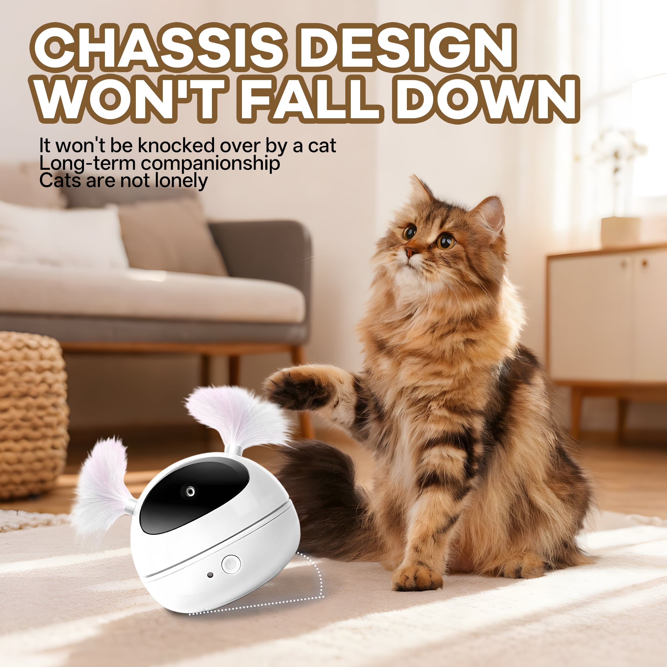 BESTSKY Laser Pointer Cat Toy with Unique Roly-Poly Design, automatic lazer pointer for cat for fun interactive indoor play, Cat Gifts for Cat-Obsessed Families, White