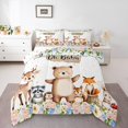 thumbnail image 2 of Erosebridal Cartoon Animals Bedding Queen Comforter Set, Botanical Floral Down Comforter, Wildlife Theme Decor, Reversible, 2 of 7