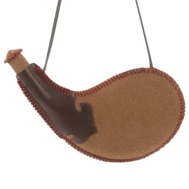 Nishuna Ancient Leather Water Bag Bota Bag Wine Storage Bag Wine Water Pouch with Strap