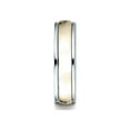 thumbnail image 3 of Benchmark� 14 kt Two Tone Goldd 6mm Comfort-fit High Polished Carved Design Wedding Band Ring, 3 of 7