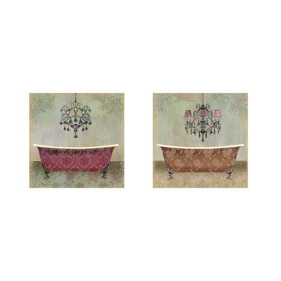 Great Art Now Boudoir Bath by Posters International Studio 2 Piece Print Art Set Each 12"W x 12"H