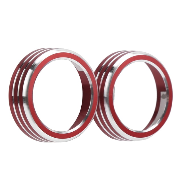 FLAMEEN 2PCS Bouton de Climatisation Garniture Rouge Remplacement pour Tous les Modèles 10e Génération 2016-2019, Décor de Commutateur de Climatiseur, Anneau de Commutateur AC