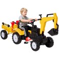 thumbnail image 1 of Aosom Kids Ride on Excavator with Horn & Detachable Trailer for 3 Year Old, 1 of 10