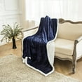 thumbnail image 4 of Sherpa Throw Blanket Super Soft Non Shedding Reversible Ultra Luxurious Plush Blanket (60 X 80 inches, Blue), 4 of 12