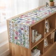 thumbnail image 6 of Table Runners 70 Inches Long Dress Scarves, Spring Floral Farmhouse Coffee/Dining/Kitchen Table Decor, Holiday Table Runner, Grey Plaid Pink Blue Flowers Butterfly 13x70 Inch, 6 of 9