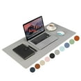 thumbnail image 1 of Alfombrilla de escritorio Wolaile de cuero PU 91 x 43 cm impermeable gris, 1 of 9