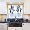 thumbnail image 3 of Wobogo Arum Lilies Kitchen Curtains 2 Piece Set Farmhouse Country Style Light Filtering Small Window Drapes Suitable for Bathroom Laundry Room and RV 27x24in, 3 of 9