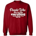 thumbnail image 2 of OXI Crewneck Sweatshirt - People Who Know Everything, Basic Casual Sweatshirts for Men's and Women Fleece Sweatshirt Long Sleeve - Antiquee Cherry Small, 2 of 2