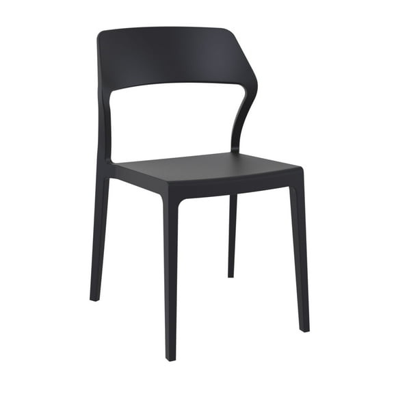 32.75" Black Solid Patio Dining Chair