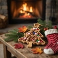 thumbnail image 5 of Christmas Tree Shaped Serving Tray, Khaki Wooden Table Tray for Candy Snacks Fruit Dessert, Holiday Decorative Platter for Kitchen Table Christmas Party Display,1Pcs, 5 of 6