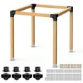 thumbnail image 4 of Pergola Brackets Kit 8PCS for 4x4 Wood Posts, Including 4PCS 3-Way Heavy Duty Corner Brackets & 4PCS Post Bases, 4 of 18