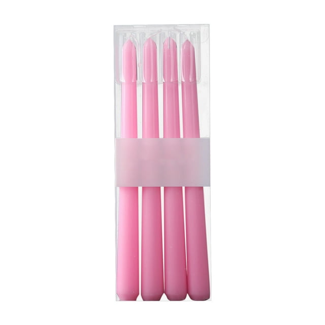 BINGLI New Burning Formula Unscented Dripless 10-Inch Taper Candles Set of 4, for Wedding, Dinner - Smokeless, Long Burning - Hand Poured for Colored Tall Candlesticks