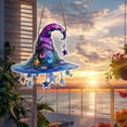 thumbnail image 6 of DAMAI Halloween Witch Hat Design Hanging Ornament, 2025 New Moonlight Glosrity Witch Window Hanging Sun Catcher Decor,Stained Glass Witch Hat Lamp for Indoor, Acrylic Halloween Easter Gift, 6 of 7