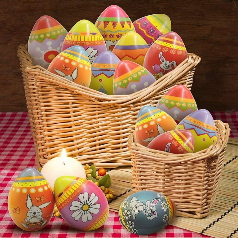 Autrucker Easter Basket Stuffers, Easter Eggs with Mini Fidget Pop Toy  Inside for Teens-Easter Kids Toddler Basket Stuffers or Party Favor 24PCS 