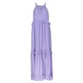 thumbnail image 5 of Long Summer Dresses for Women Sleeveless Halter Maxi Dress Flowy Ruffle Sundress (Purple XXL), 5 of 8