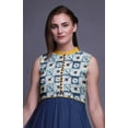 thumbnail image 5 of Bimba Indigo Blue2 Shibori Indian Long Kurti For Women Party Wear Printed Sleeveless Anarkali Kurti Dress Small, 5 of 6