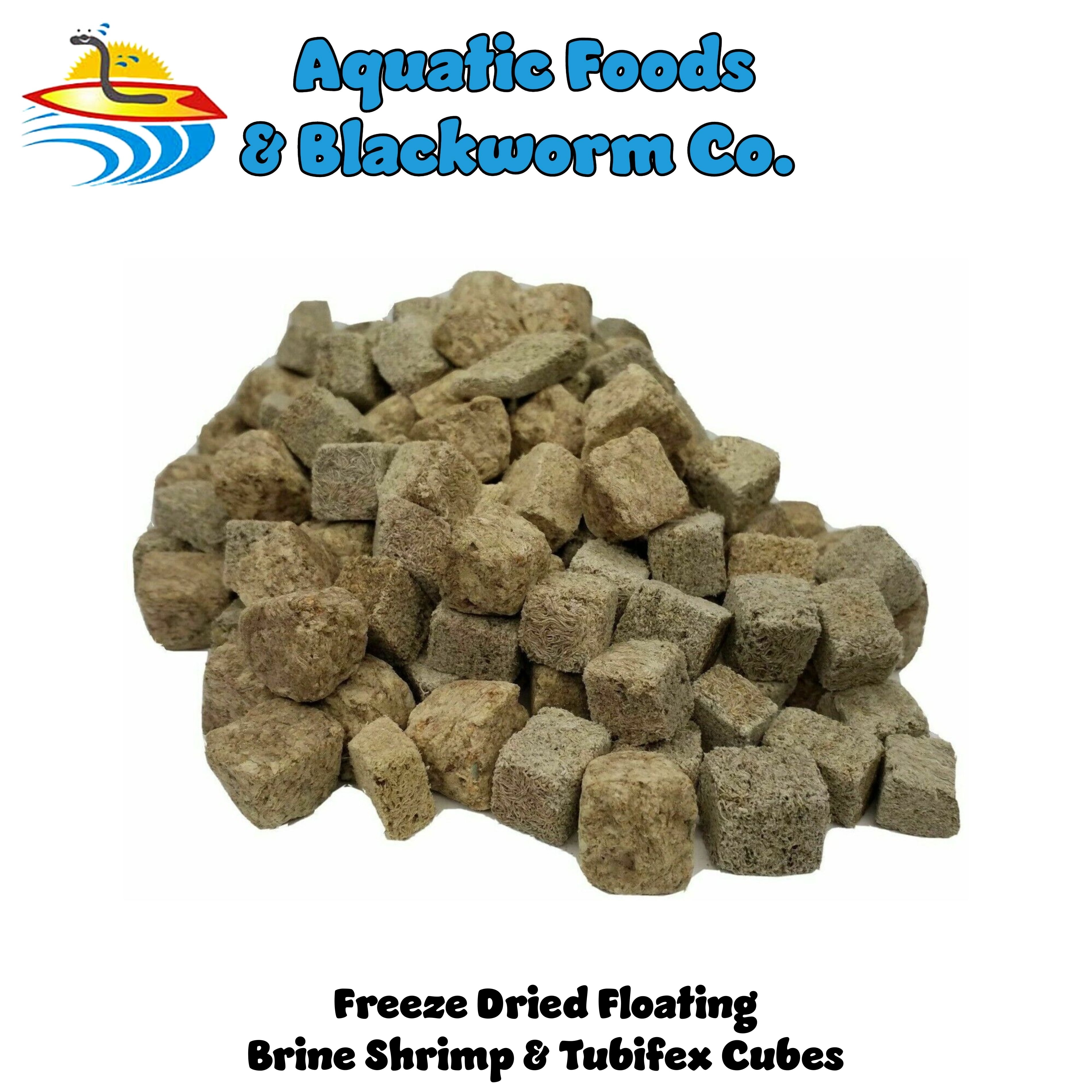 Freeze Dried Floating Brine Shrimp and Tubifex Cubes for All Tropical Fish, Marine Fish, Discus, Cichlids, Koi & Pond Fish, Turtles…5oz Med Jar