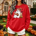 thumbnail image 2 of HomeDM Halloween Sweatshirt for Women Cute Ghost Crew Neck Pumpkin Graphic Pullover Tops, 2 of 5