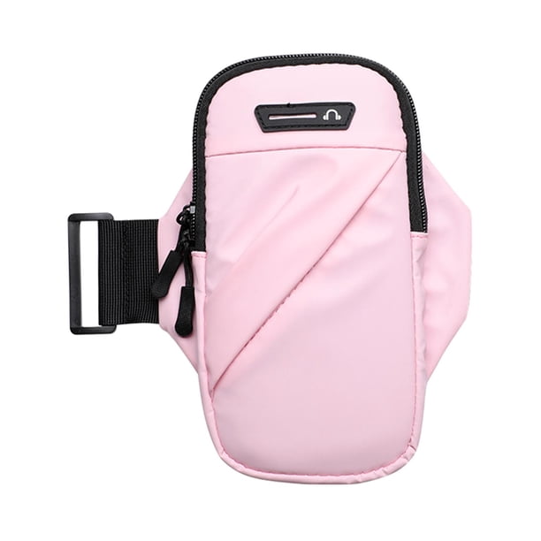 Brazalete deportivo, bolso, cartera, soporte para teléfono, pulsera con correa, funda para correr Rosa
