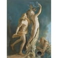 thumbnail image 2 of Jean-Etienne Liotard 12x14 Black Ornate Wood Framed Double Matted Museum Art Print Titled: Apollo and Daphne (1736), 2 of 5