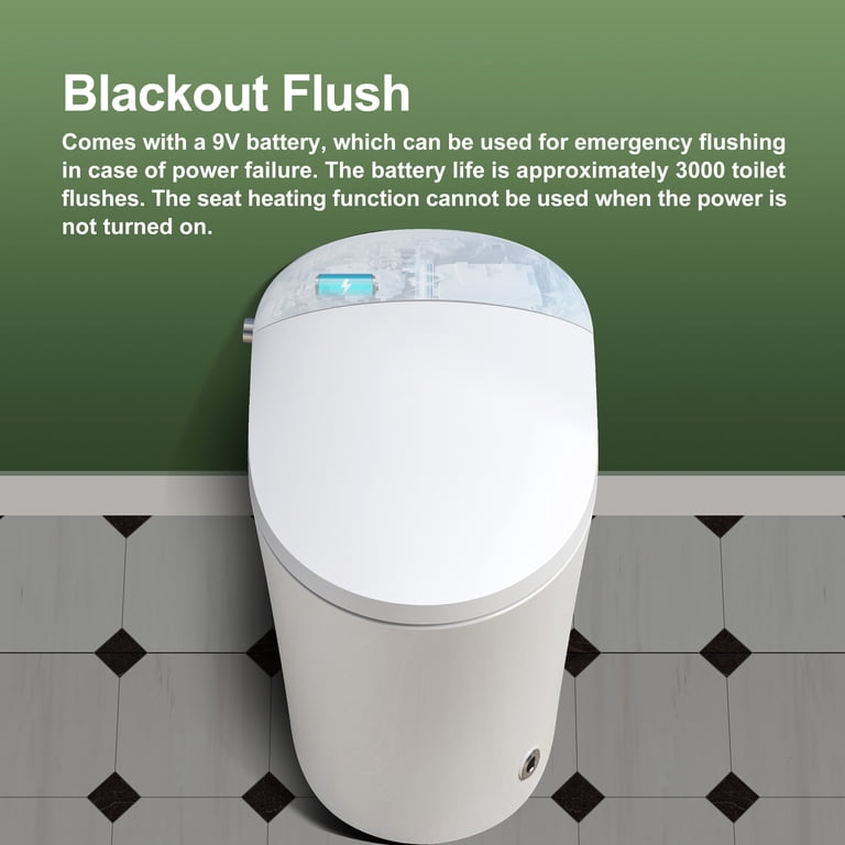 Horow Smart Toilet with Heated Seat, Automatic Power Flush Tankless,Ceramic  One Piece Toilets for Bathroom - Walmart.com