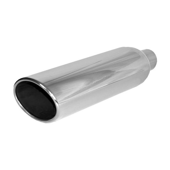 Brand New Polished Stainless Oval Rolled Exhaust Tip 2 1/4" IN 4" X 5" Out 18" L