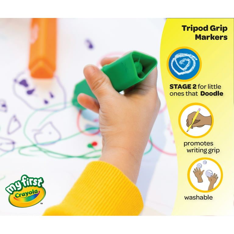 My First Crayola Washable Tripod Grip Crayons, 8/Pack (81-1460)