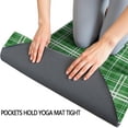 thumbnail image 3 of Green White Checkerboard Checkered Pattern Hot Yoga Mat Towel Non Slip for Hot Yoga - Quick-Drying Yoga Mat Cover with 4 Corner Pockets with Travel Bag - Hot Yoga Towel Non Slip 70"x26", 3 of 6