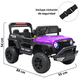 thumbnail image 5 of Camioneta Montable Eléctrica para Niños Luces y Bluetooth Música Control Remoto Doble Motor Modo Mecedora y Batería 12V - Morado, 5 of 7